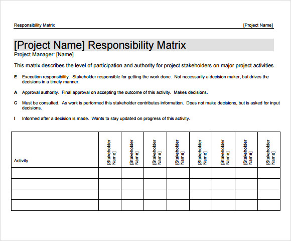 responsibility matrix template