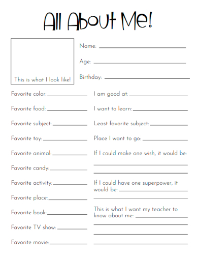 sample all about me editable template