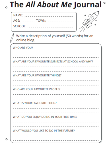 sample all about me journal template