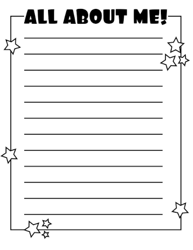 sample all about me printable template