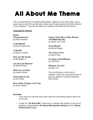 sample all about me theme template