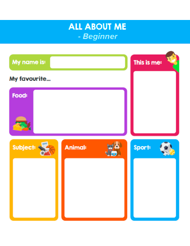 sample beginner all about me template