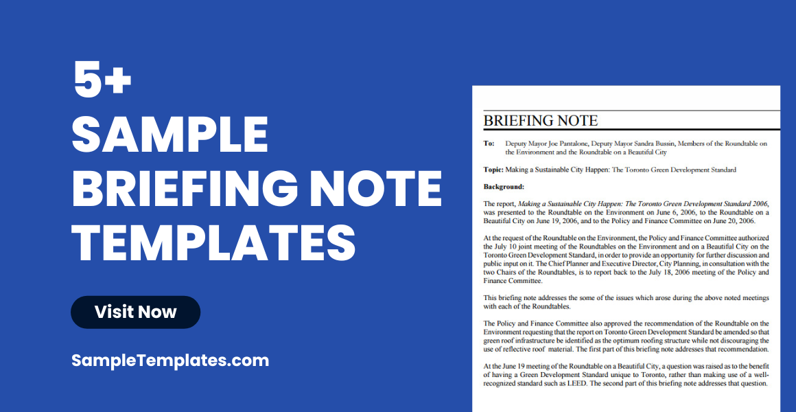 sample briefing note templates