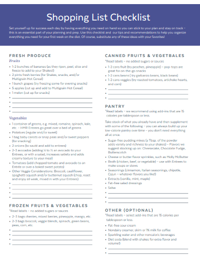 FREE 33+ Food Checklist Samples in Google Docs | MS Word | Apple Pages ...