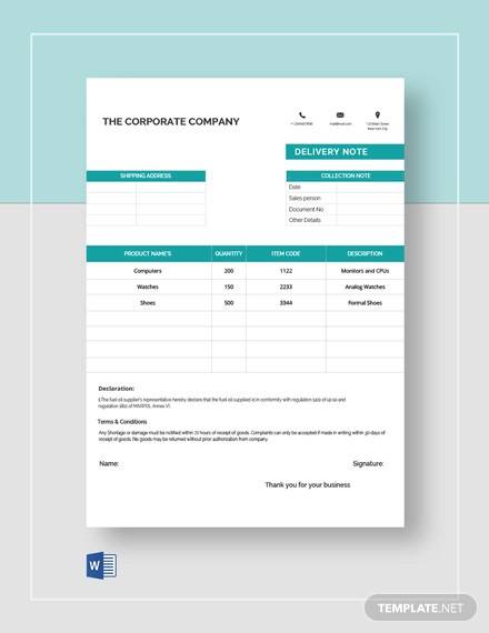 simple delivery note template1