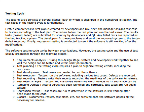 software test case template