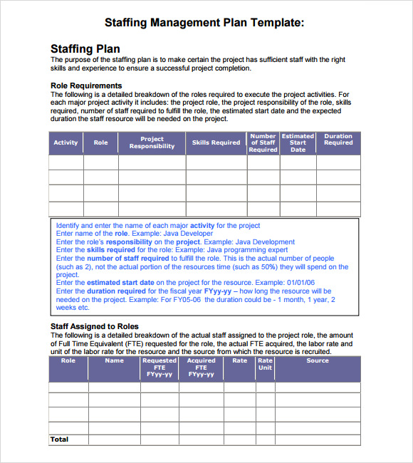 staffing management plan template