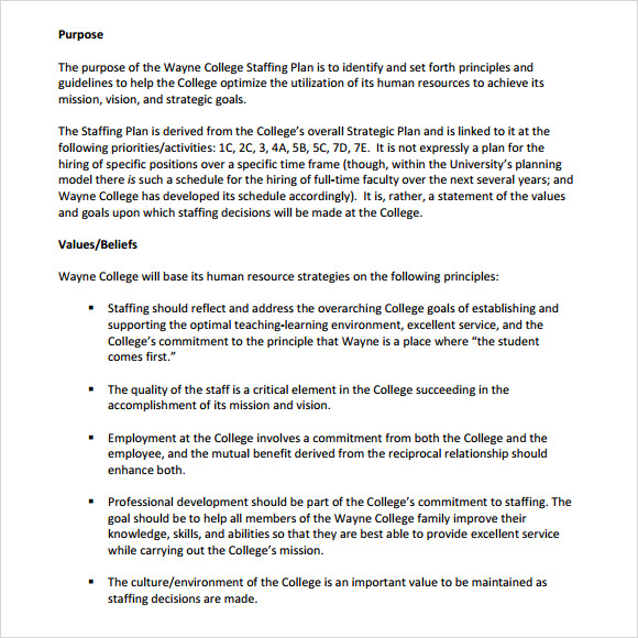 staffing plan template