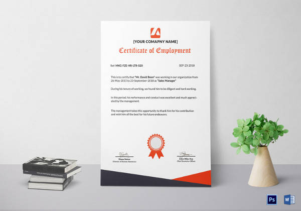 talented employment certificate template
