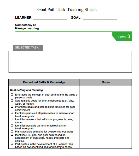 task tracking sheet template