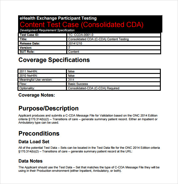 test case format