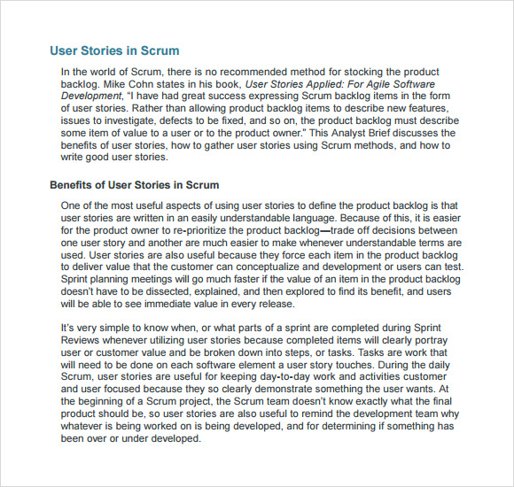 user stories in scrum