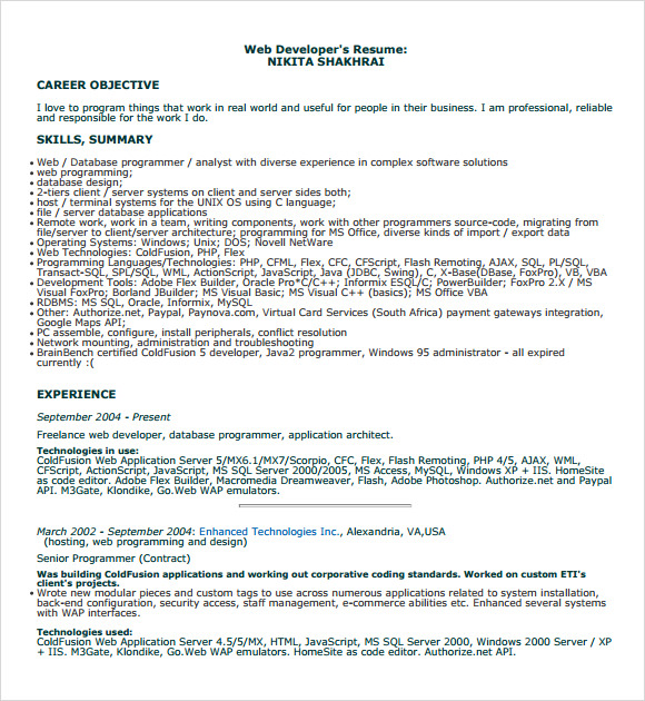 Instructional design march 2004 resume