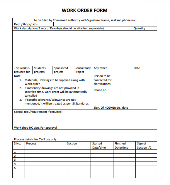 FREE 18+ Work Order Samples in PDF | MS Word | Excel | Apple Pages