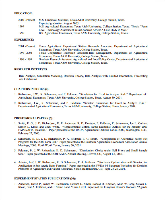 agriculture resume download free