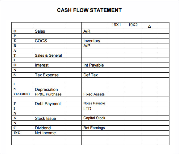 basic cash flow statement