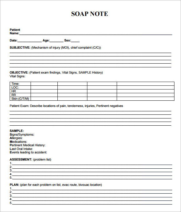 FREE 8+ Sample Soap Note Templates in MS Word PDF