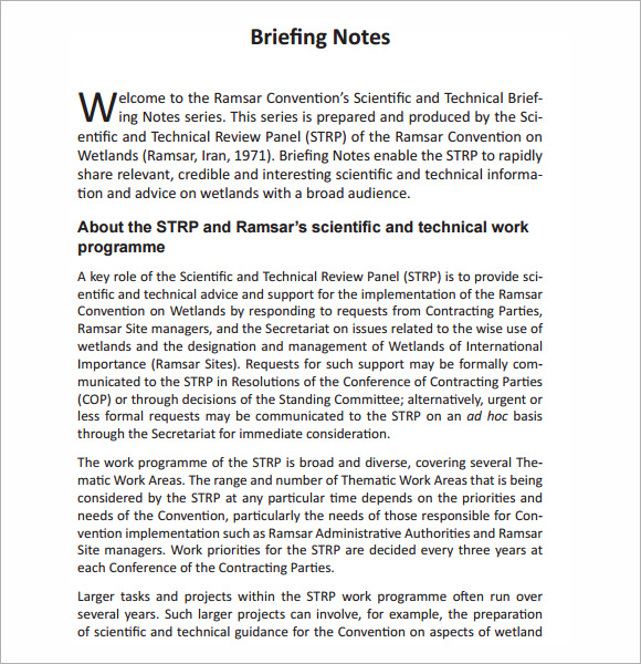 Briefing Note Template - 7 Download Documents in PDF , PSD ...