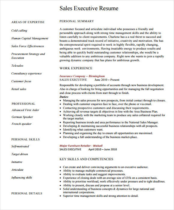 executive resume 8 free samples examples format