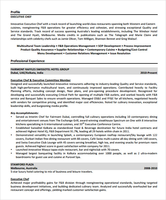 Sample Of Chief Mate Resume, Chef Resume Examples: Template & Essential ...