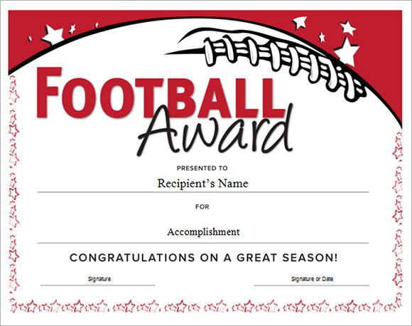 free football certificate template