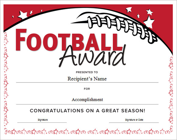 17 Sample Football Certificate Templates To Download Sample Templates