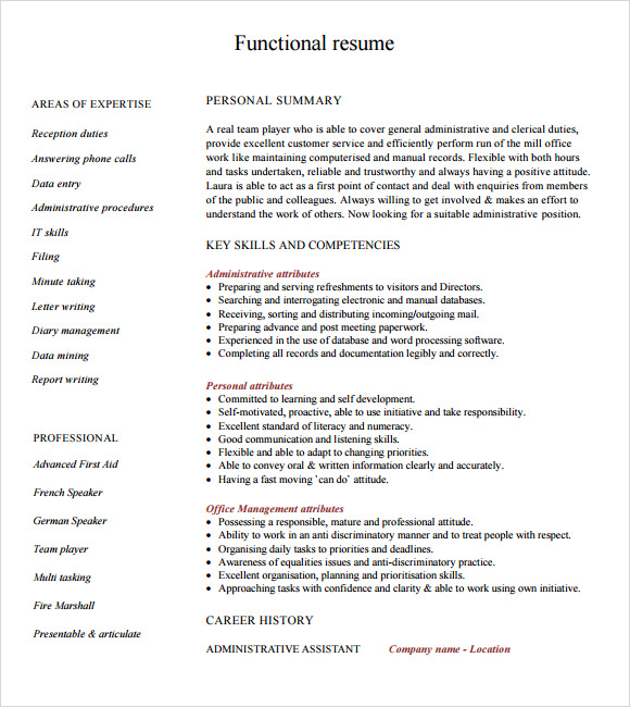 functional resume writer