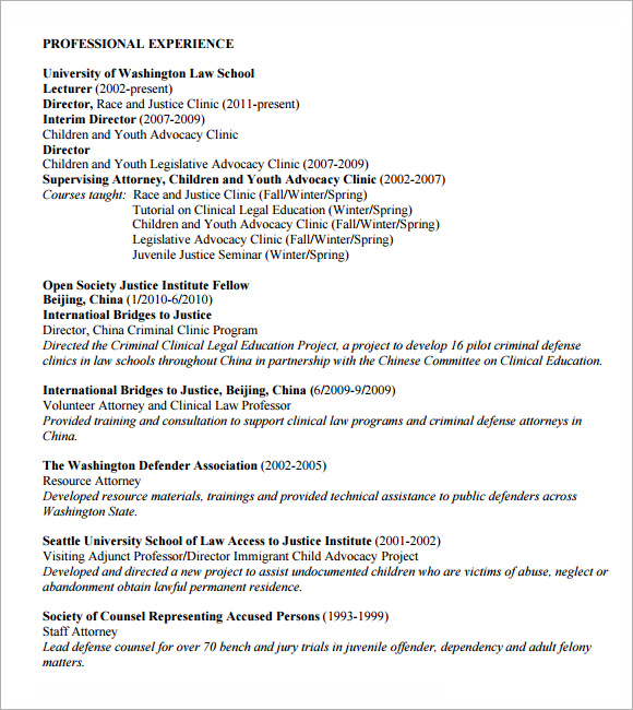 Attorney resume template word