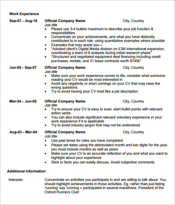 mba resume template word