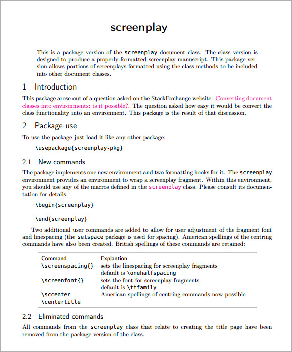 movie screenplay template