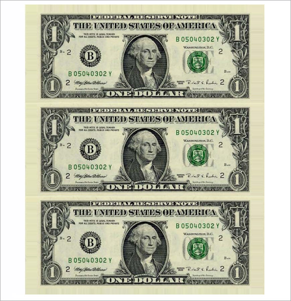 9 Attractive Sample Play Money Templates to Download | Sample Templates