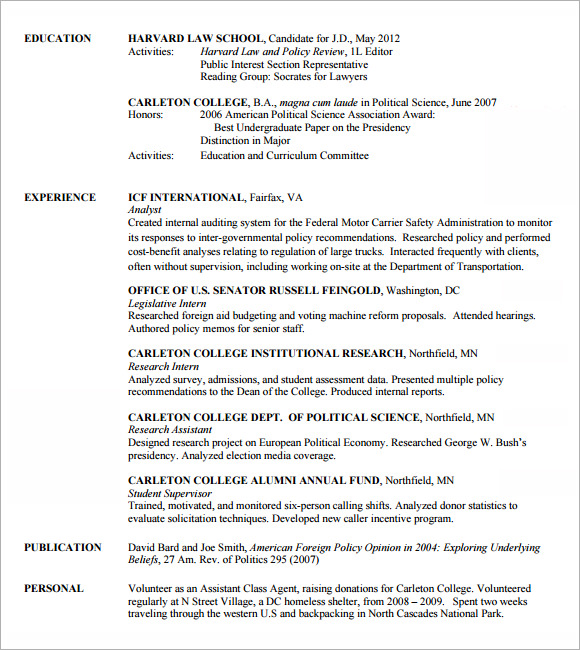 FREE 5  Lawyer Resume Templates in PDF PSD MS Word