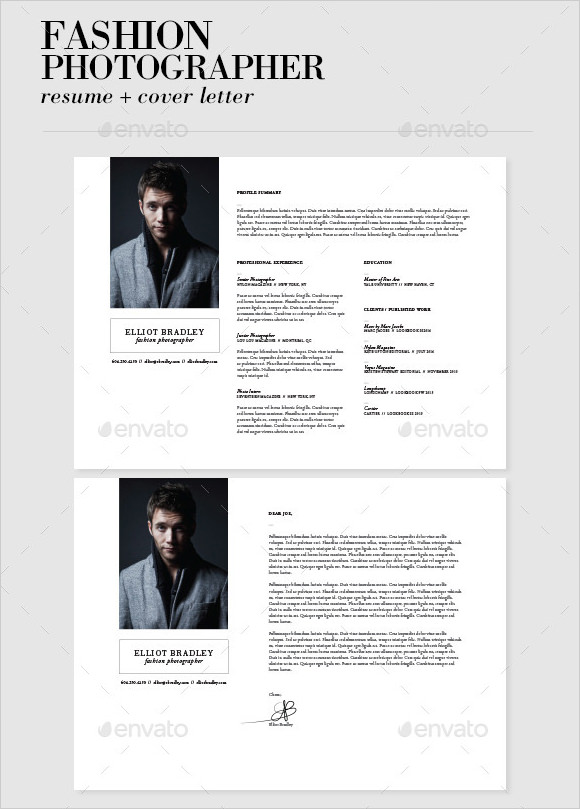 photographer cv cover letter sample