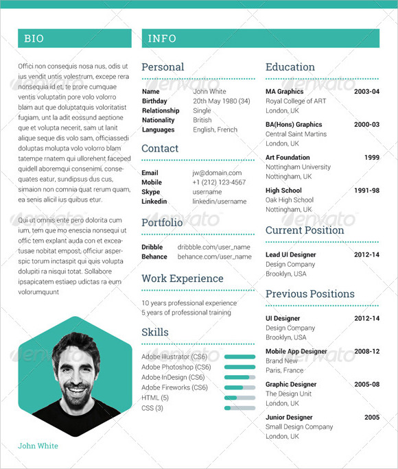 photographer resume template free download