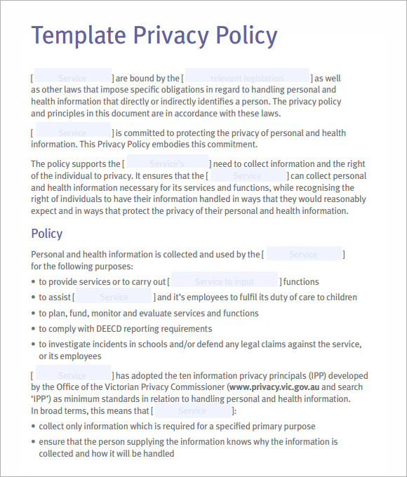 6 Sample Privacy Notice Templates To Download Sample Templates
