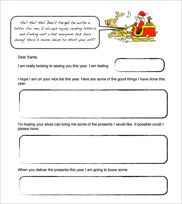santa letter template example