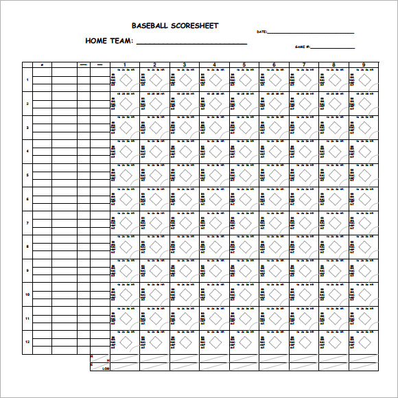 simple baseball score sheet