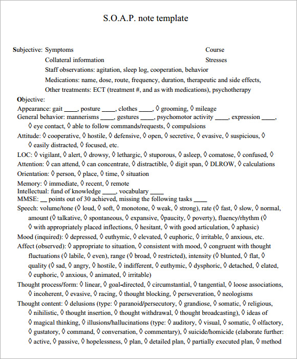 soap note format1