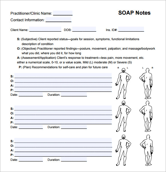 Chiropractic Chart Notes Template