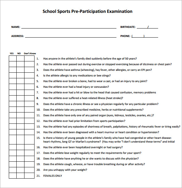 example nursing exams of FREE   Sample PDF PSD  in Word Templates  7 Physical Exam