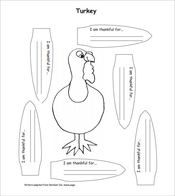 I Am Thankful For Turkey Printable Free