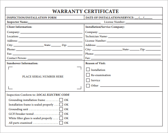 FREE 5+ Sample Warranty Certificate Templates in PDF | PSD