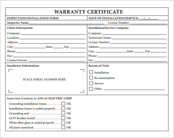 FREE 5 Sample Warranty Certificate Templates In PDF PSD