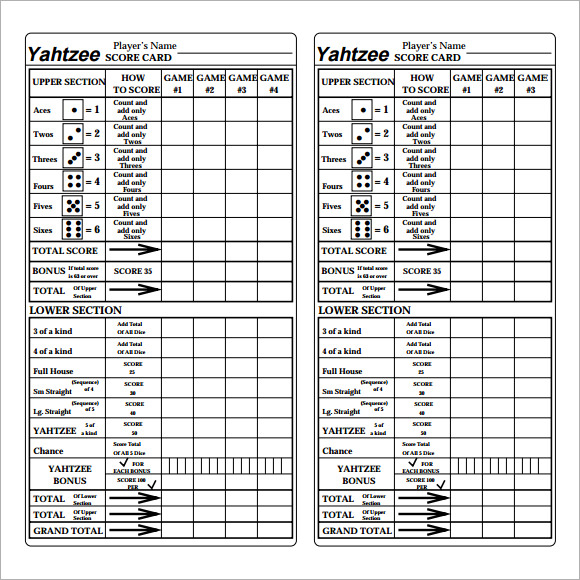 Triple Yahtzee Score Sheets Pdf - Contoh Makalah
