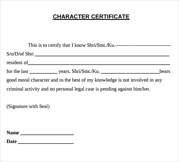  Sample Of Character Certificate For Students Example Of Good Moral 