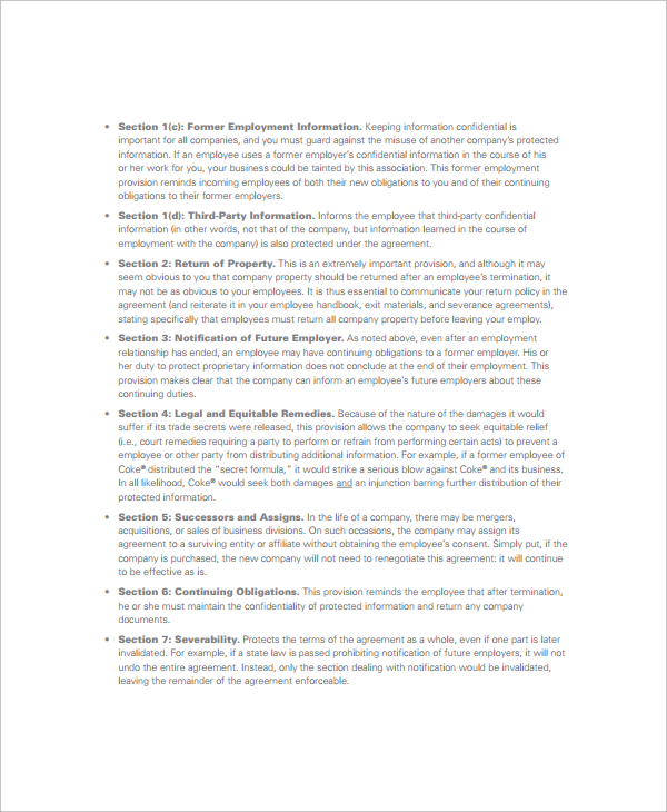 employee non disclosure agreement template2