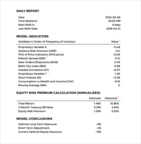 simple daily report template