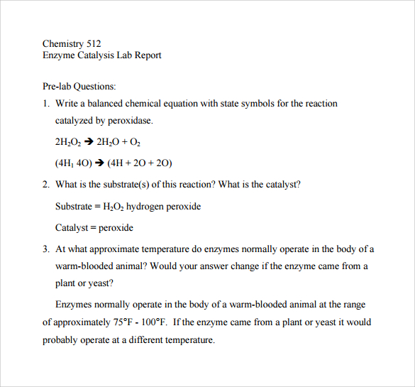 How to write a lab report example chemistry