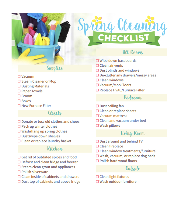 FREE 11 Spring Cleaning Checklist Samples In Google Docs MS Word Pages PDF