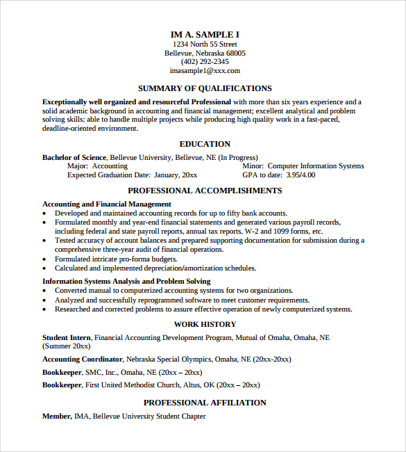 sample resume printable formats Professional Examples Free Resume Samples, Templates â€“ 10